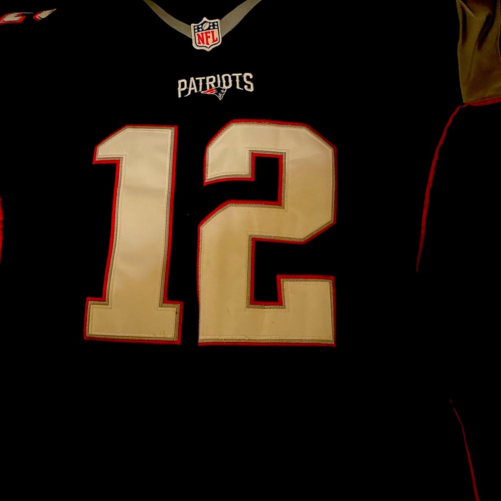 NFL Navy Jersey with Red Trim and Nike Logo